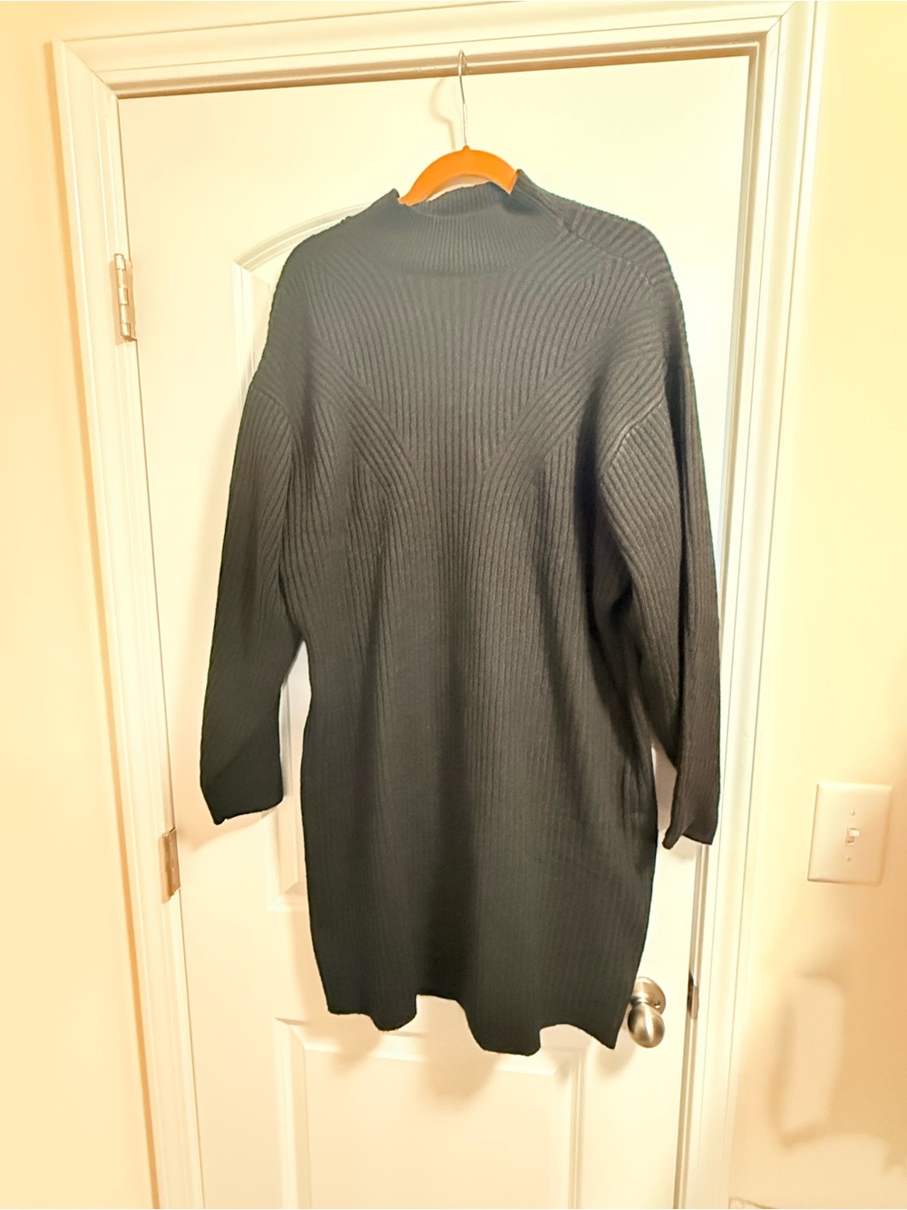 Eloquii Black Ribbed Mock Neck Sweater Dress Size 18/20 NWOT